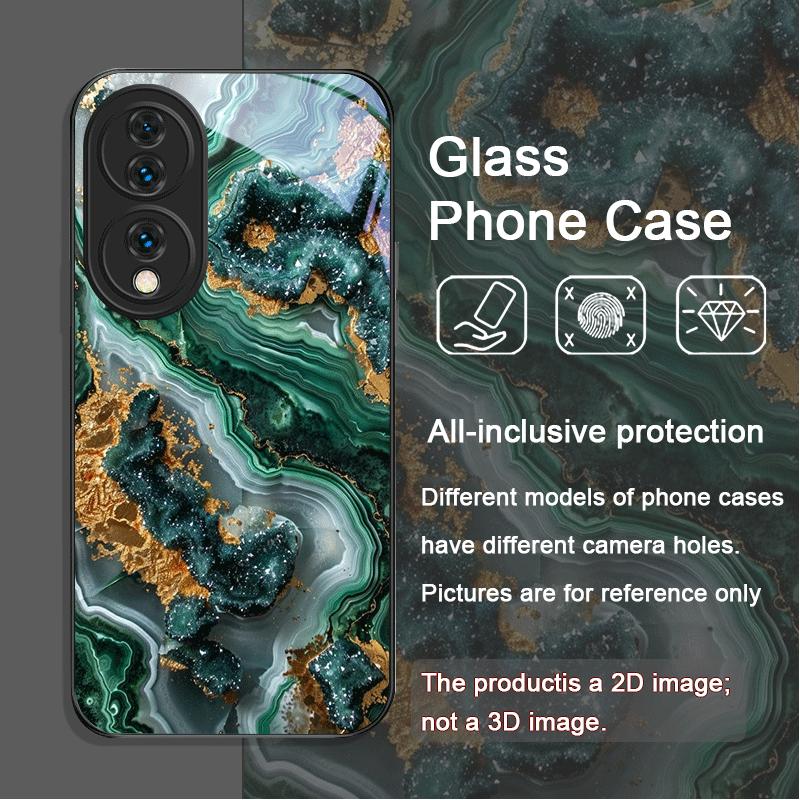 

Потрясающий Чехол из Закаленного Стекла с Изумрудным Узором для Huawei Honor 400 200 Lite 100 Pro 90 SE GT Magic 7 6 5Pro Противоударный Чехол Honor 200