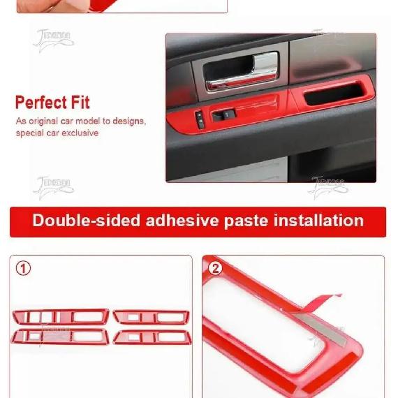 JIDIXIAN Car Interior Window Lift Switch Button Decoration Panel Cover Fit for Ford F150 2009 2010 2011 2012 2013 2014
