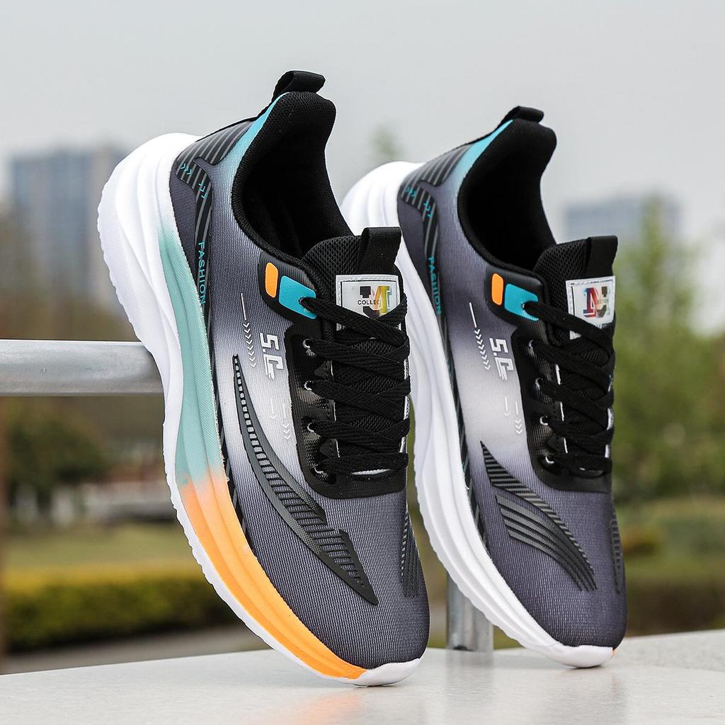 Forrest Gump Herren Trendiger Koreanischer Stil Lässig Leder Mesh Weiß Laufschuhe