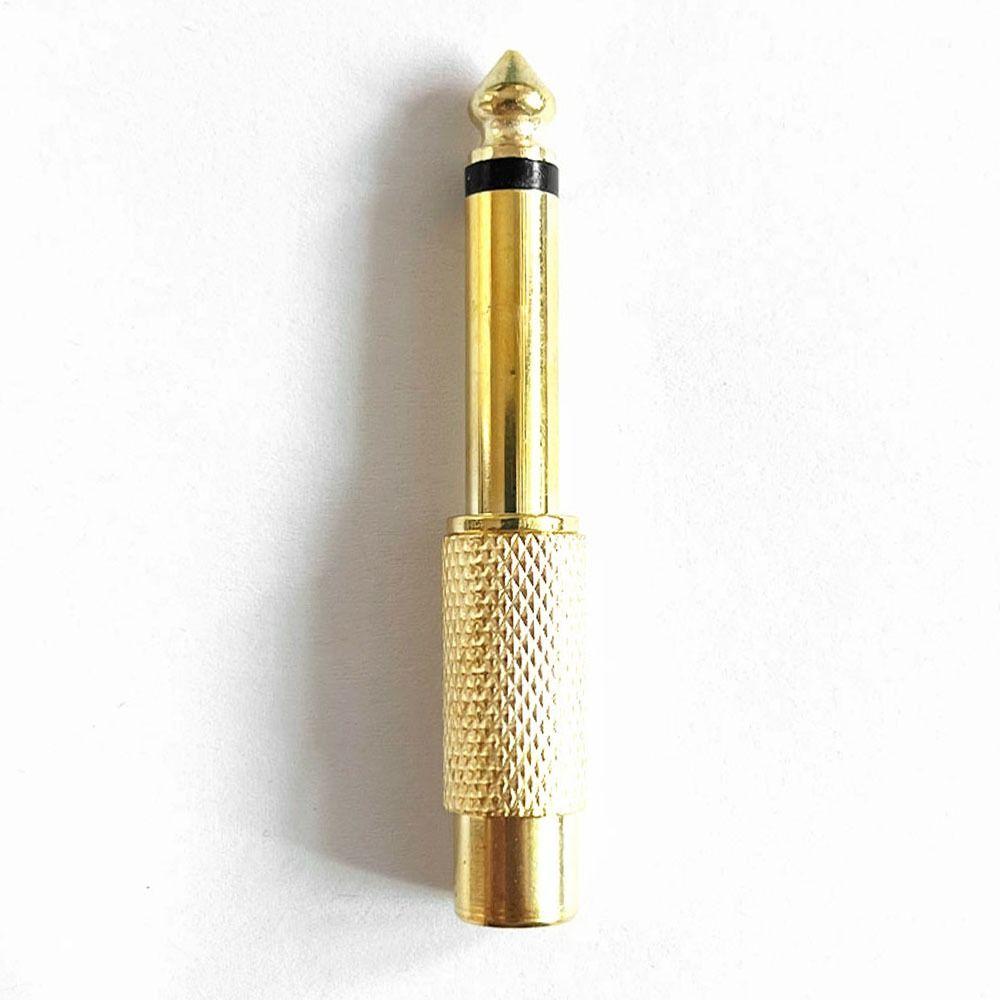 10Pcs Mono TS Plug Design 1/4" Mono TS Male Connector Gold-Plated Audio Adapter  DIY Audio Equipment
