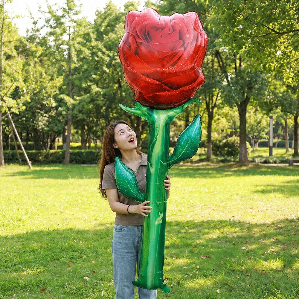 1/3/5pcs Giant Red Rose Foil Balloons Valentine's Day Gift 150cm/59in Large Flower Bouquet Proposal Wedding Birthday Party Decor