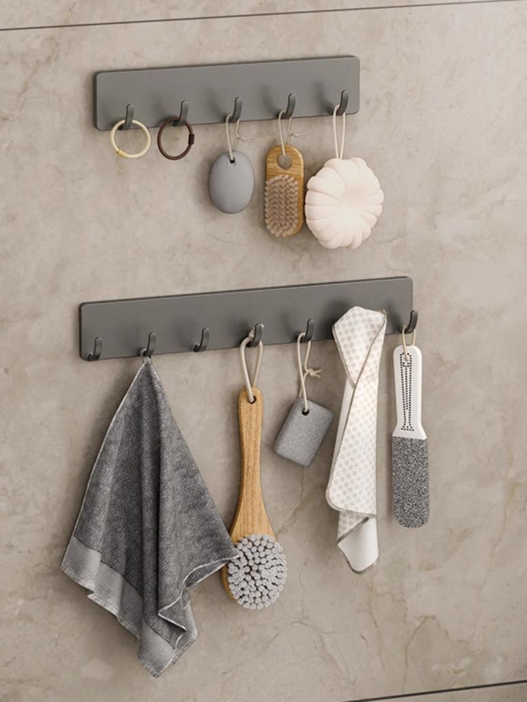 Kitchen Storage Rack Wall Mounted Non Perforated Household Kitchenware Storage Hook Multi Functional Hook Behind Bathroom Door