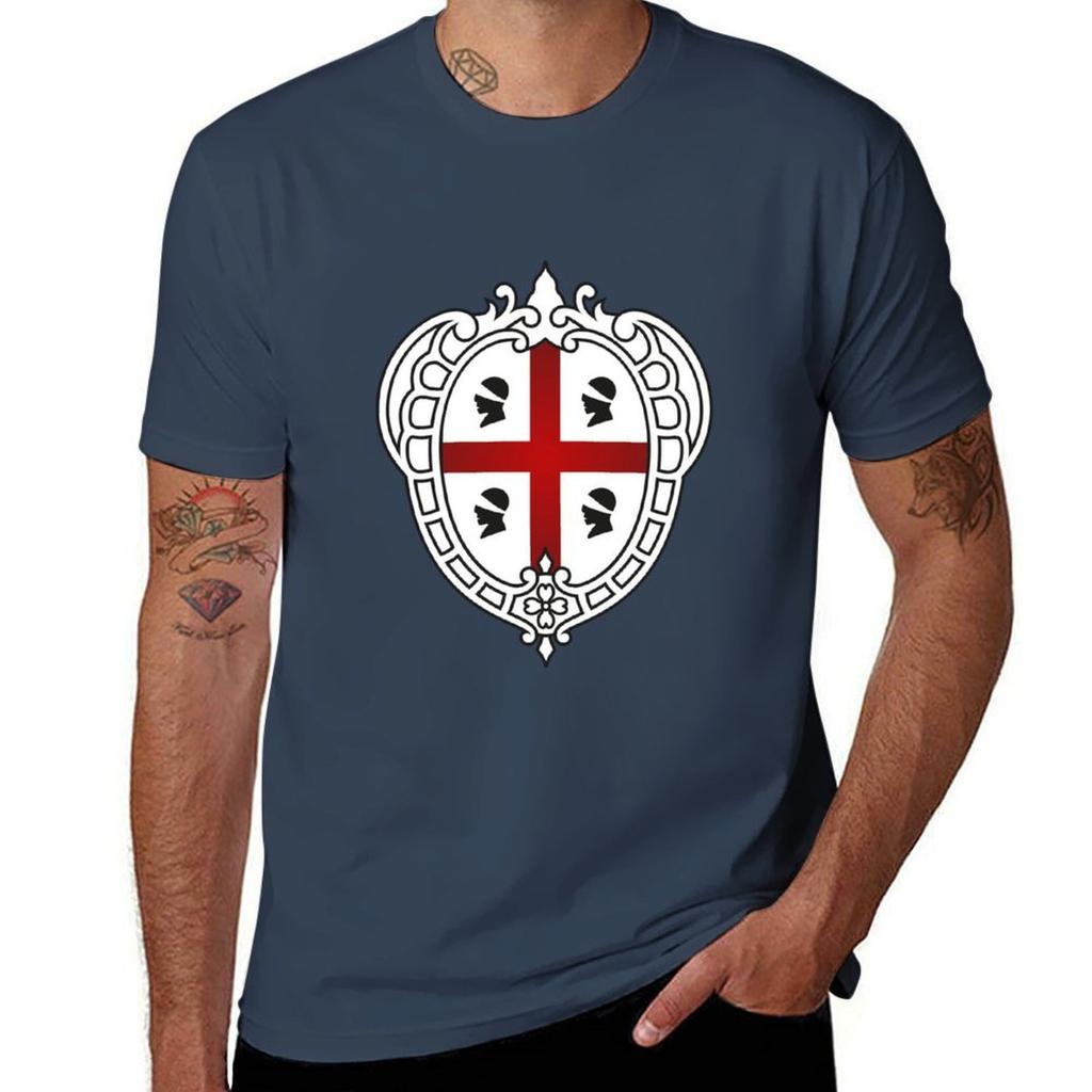 Coat of arms of Sardinia Italy TShirt t shirts for man cotton soft t shirt man casual TShirt