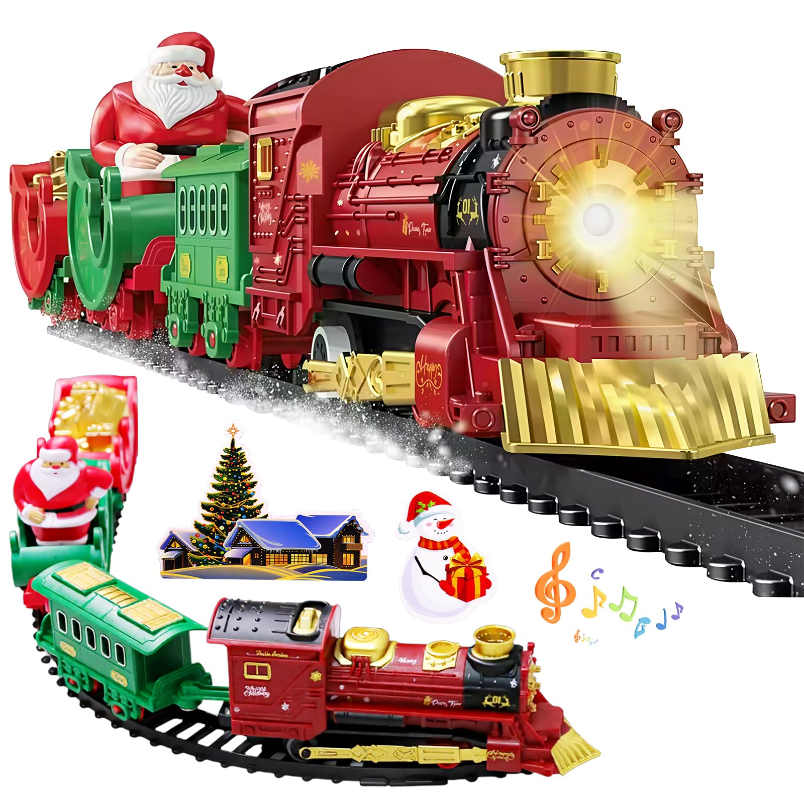 

OBEST Christmas Toy Train with Rail Set, Classic Toy Train, Perfect for Birthdays, Christmas, and New Year s Gifts