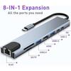 Hub-Adapter - BOOLING - 8-in-1 - USB-C zu HDMI 4K - PD 87W - SD/TF-Kartenleser