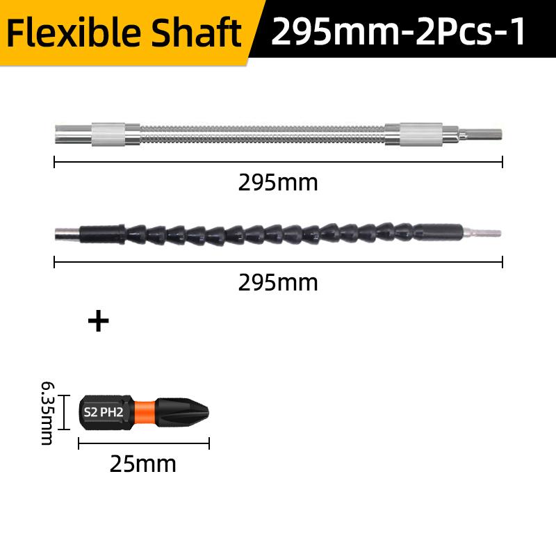 Flexible Shaft Drill Bit Extension Holder 295/400 Link Drill Hex Screwdriver Soft Driver Extend Rod Tools Slotted Phillips Star