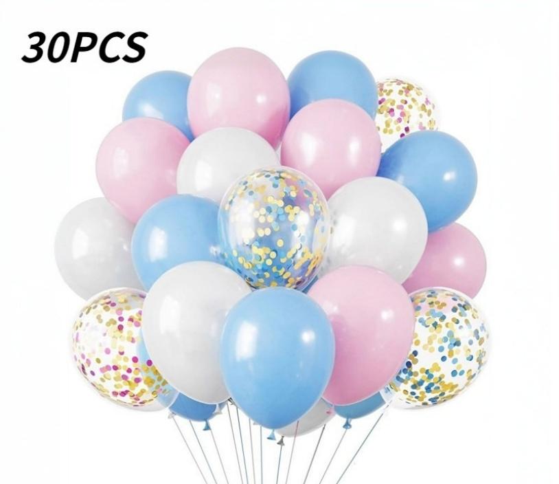 30pcs 10 Inch Multi-color Latex Balloons Set for Birthday Wedding Engagement Anniversary Bachelorette Bridal Shower Decoration