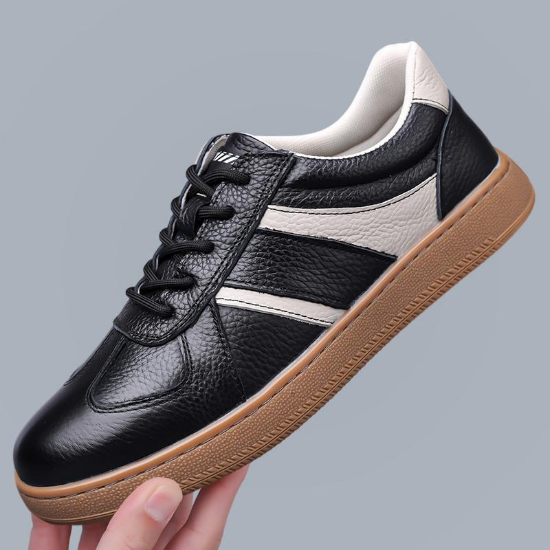 

Handmade High Quality Men Leather Casual Shoes Men Brand Comfortable Flats Men Trendy Sneaker Shoes Daily Commute Oxfords Shoes 44 чёрный