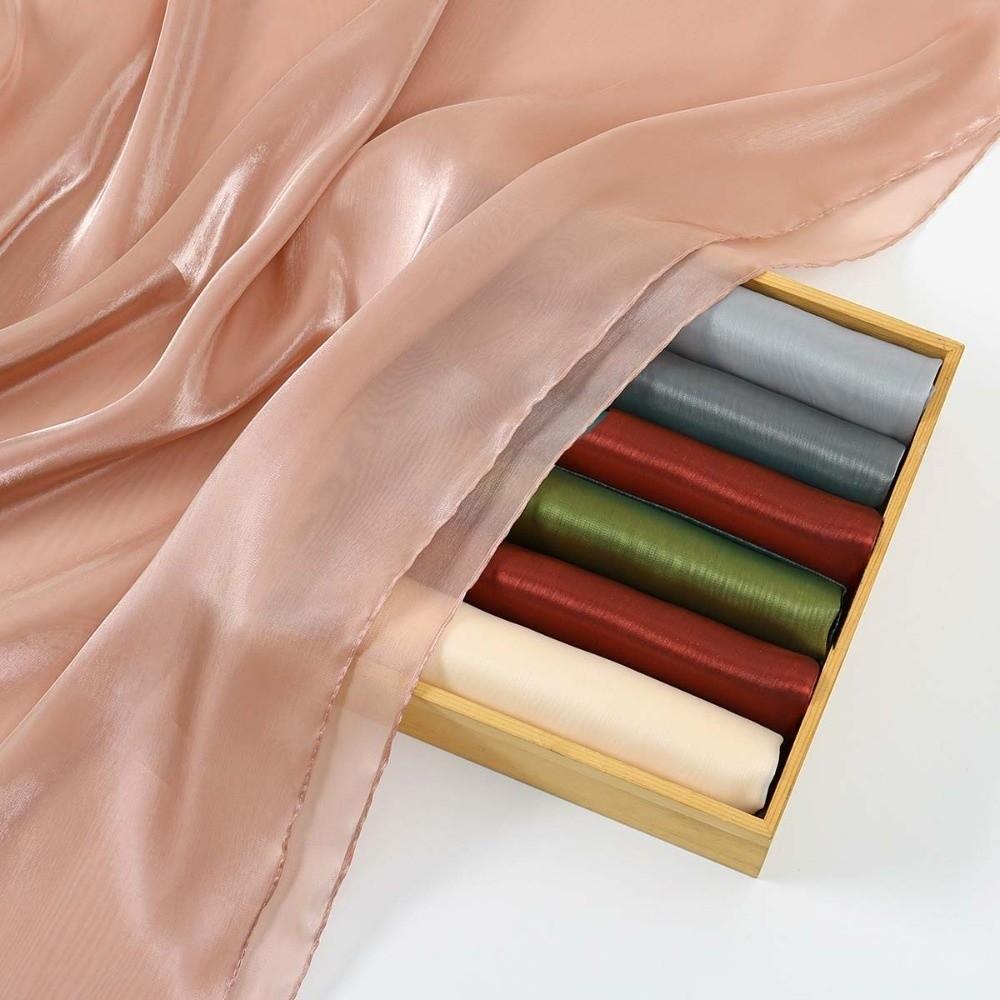Sunscreen Smooth Silk Headscarf Breathable Thin Large Shawl Chiffon Hijab Scarf  Head Wrap