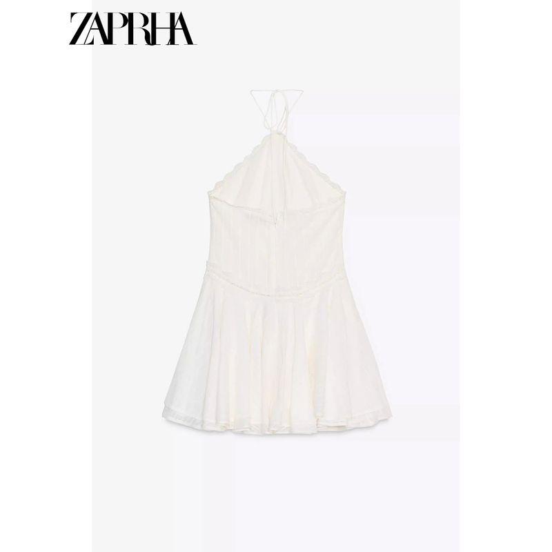 Zaprha 2025 New Arrival Laminated Decoration Hanging Collar Short Dress Waist Trimming Short Small 5107314