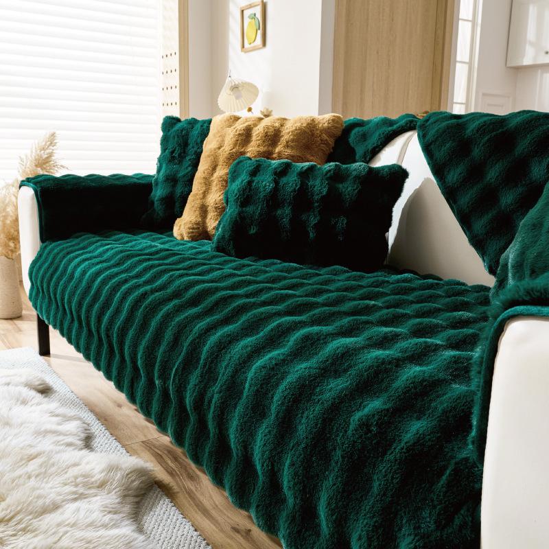 

Американский плюшевый чехол на диван из искусственного кроличьего меха, любимый питомцами, толстая плюшевая защита, подушка для дивана для катания кошек, плюшевый противоскользящий чехол на диван 90*160cm