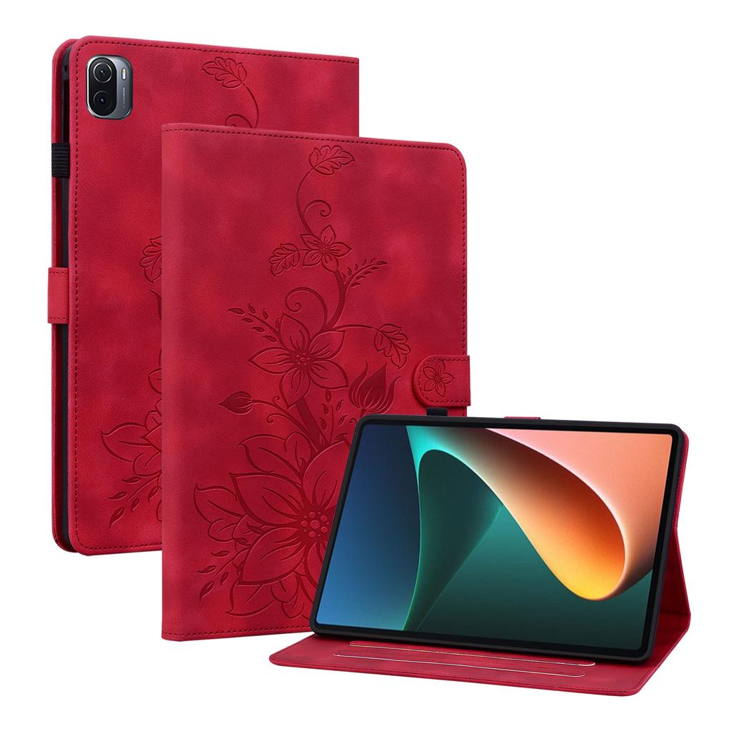 For Xiaomi Pad 5 / Xiaomi Pad 5 Pro (It's not Xiaomi Pad 5 Pro 12.4). PU Leather Exquisite Floral Embossed Design Tablet Case