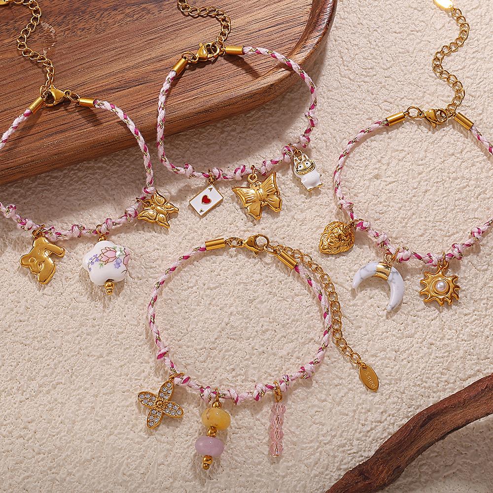 Japan and Korea Fashion Niche DIY Pendant Bracelet Personality Versatile Non-fading Gold-plated Pendant Necklace Jewelry Women