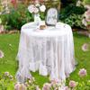 French Retro Pure White Lace Tablecloth Round Dining Table Coffee Table Tablecloth Garden Light Luxury Romantic Cover