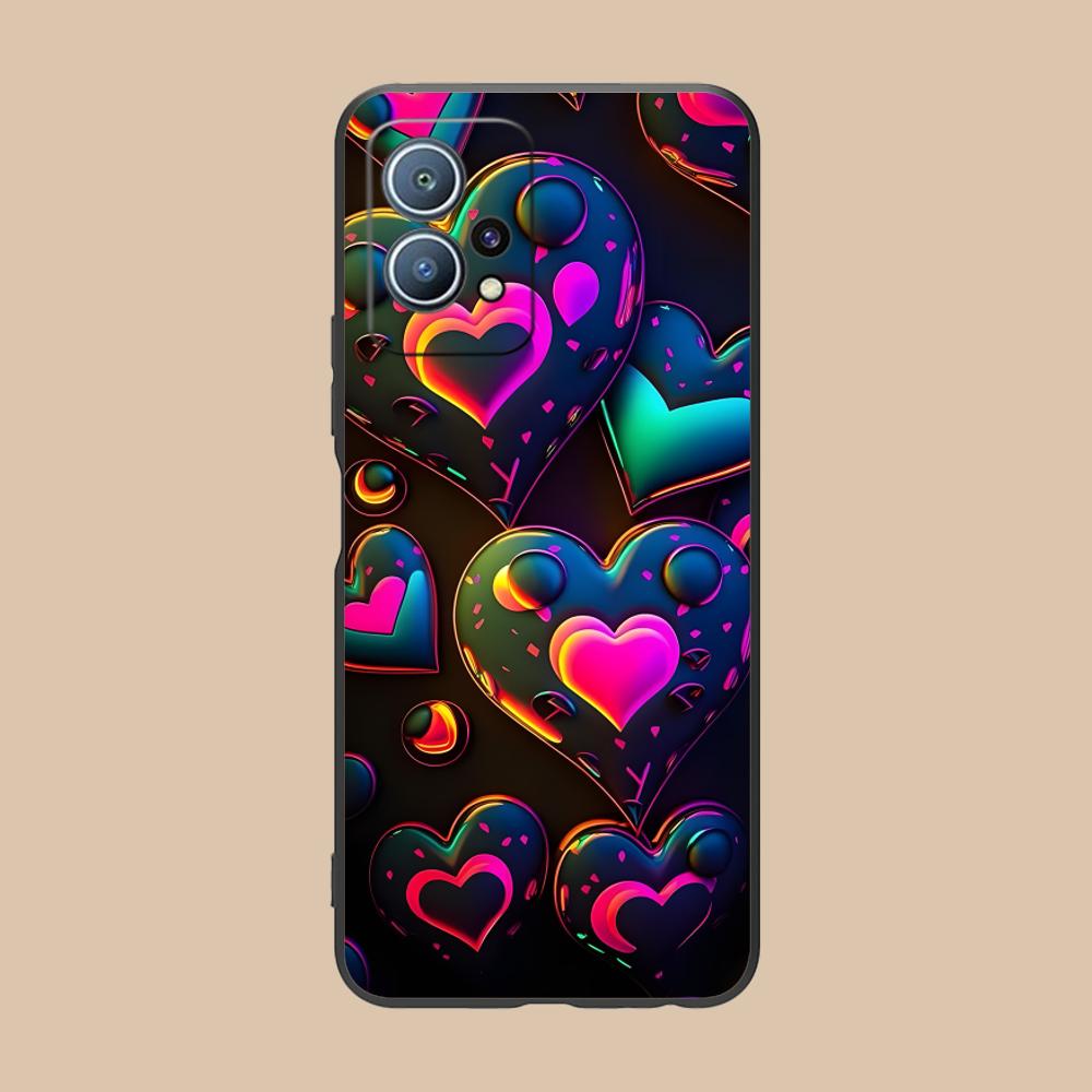 Y2K Glowing Hearts Mobile Phone Case for Huawei P60 P50 P40 P30 P20 P10 P9 P8 Pro Lite Plus Colorful Printing Cover Pretty Cover