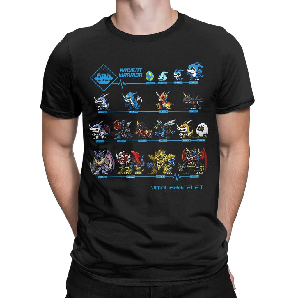 Digimon Vital Bracelet Alter Krieger T-Shirt Herren Damen Freizeit Reines Baumwoll-T-Shirt Rundhals Kurzarm T-Shirt Geschenk Kleidung
