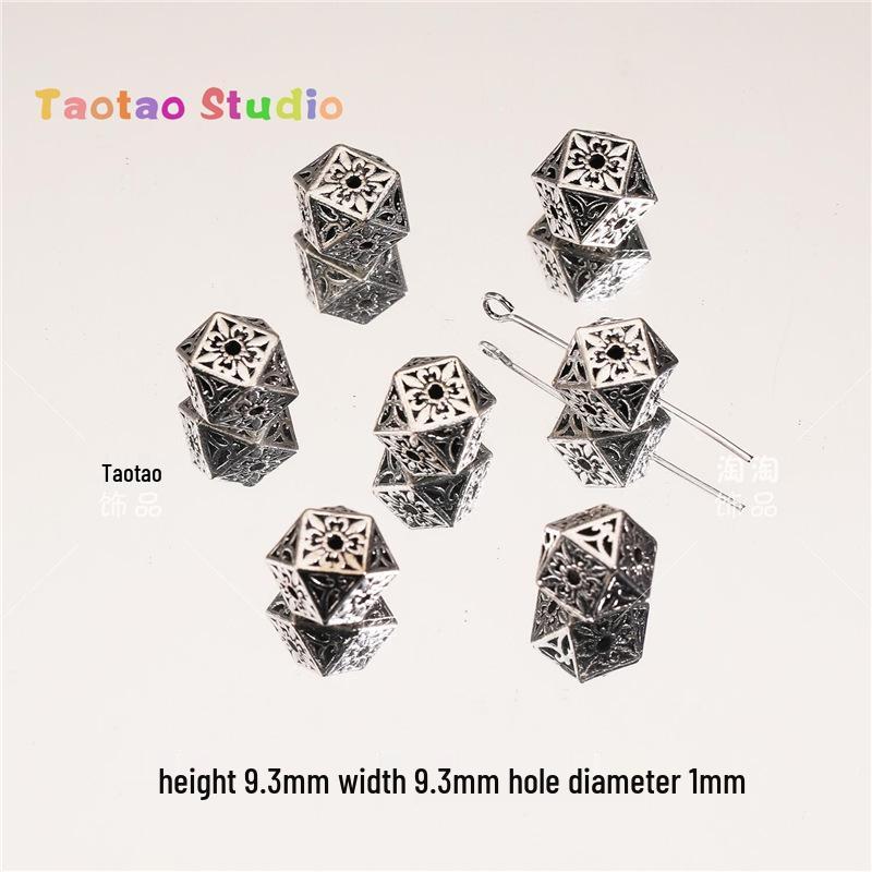 Tibetan Antique Silver Flower Spacer Beads Pendant for DIY Jewelry