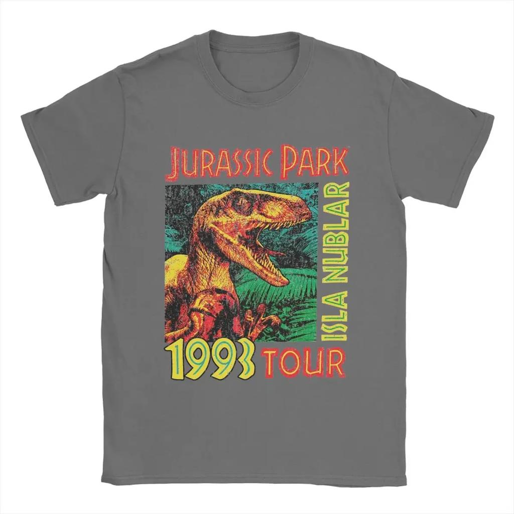 Mens TShirts Jurassic Park 1993 Tour Novelty Pure Cotton Tee Shirt Short Sleeve T Shirts O Neck Tops Graphic