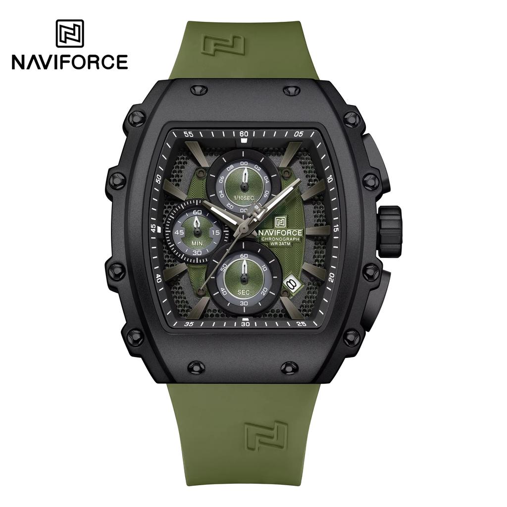 Top Brand NAVIFORCE 8070 Personalizado Men's Watch High Quality Original Brand Square Watches with Silicone Strap Reloj 2025