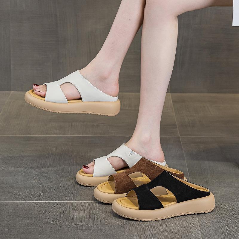 Sandals women's summer new thick-soled heightening half slippers comfortable and versatile leisure sports