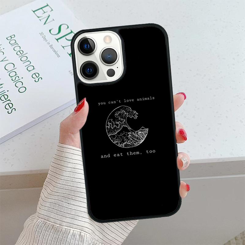 Vegan Vegetarian Phone Case Cover For iPhone 17 Air 15 16 16e 14 13 Pro Coque 12 11 Pro Max For Apple PLUS Fundas