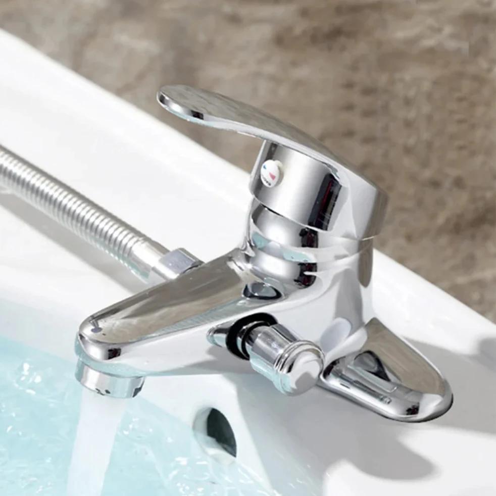 Toilet Countertop Faucet Bathroom Faucets Double Hole Washbasin Sink Tap Dual Function Shower Mixer Faucet Bathroom Accessories