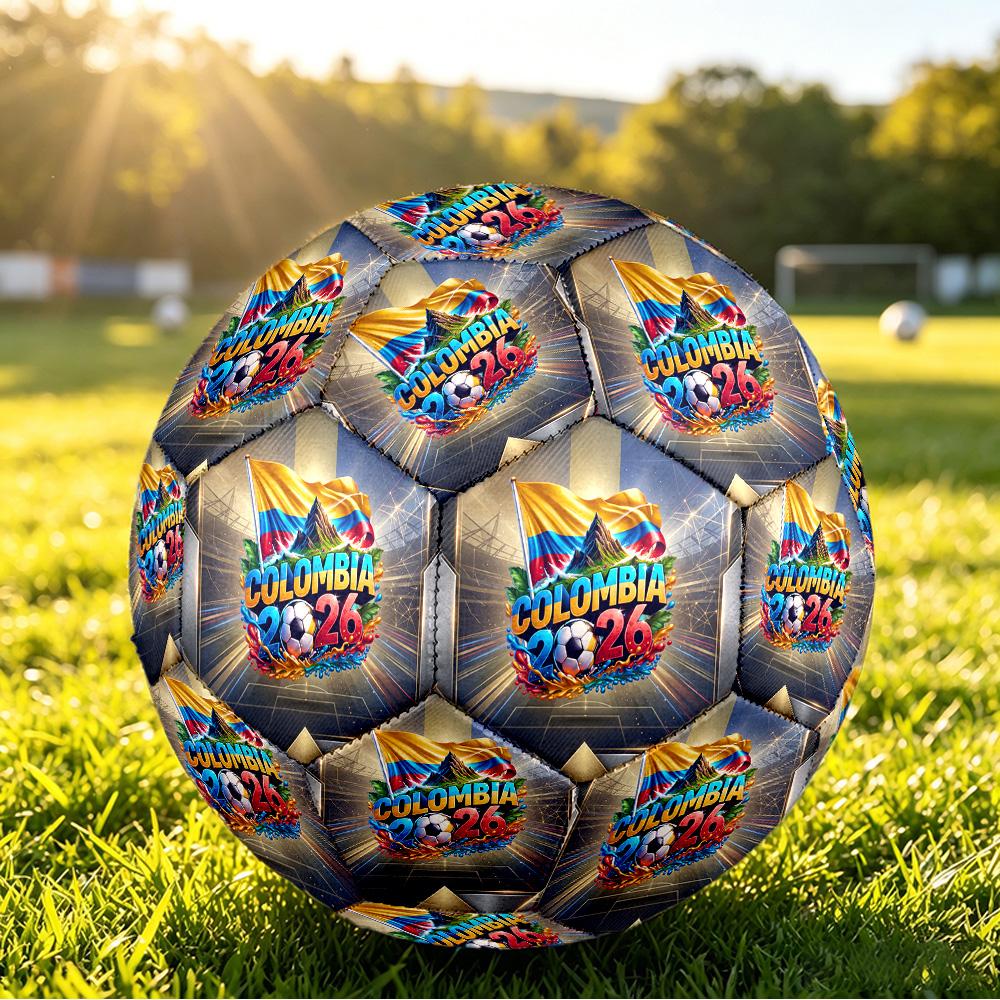 Pallone da Calcio Stampato Colombia Taglia 5 Resistente all'Usura Standard da Allenamento per Adulti Regalo per Appassionati per Partite Sportive Indoor Outdoor
