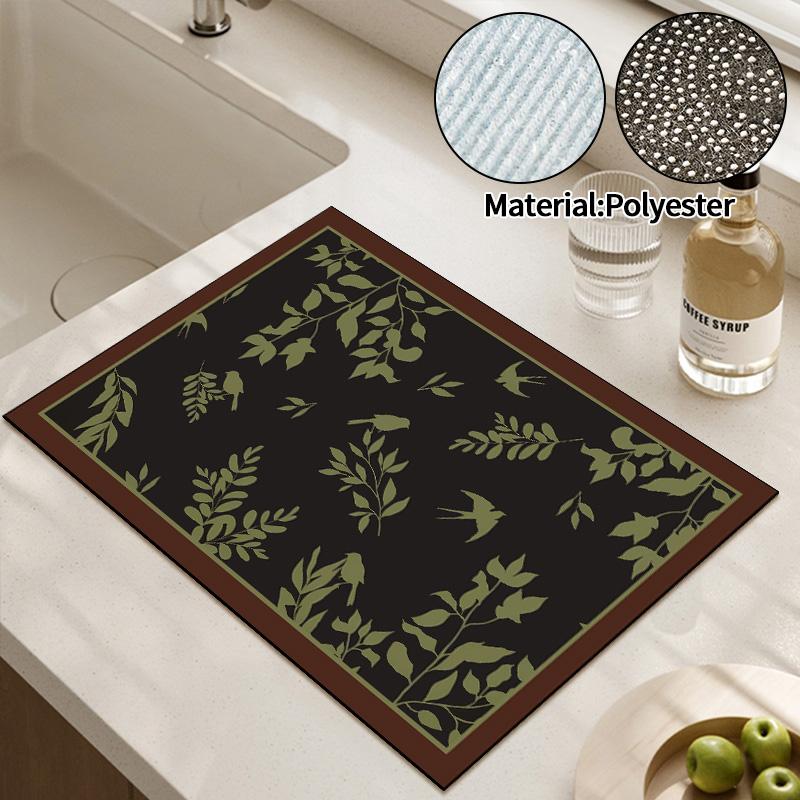 Kitchen Drying Pad Coffee Pads Dish Drying Pad Non-slip Rubber Pad Kitchen Counter Mat Heat Resistant Sink Mat Home Supplies