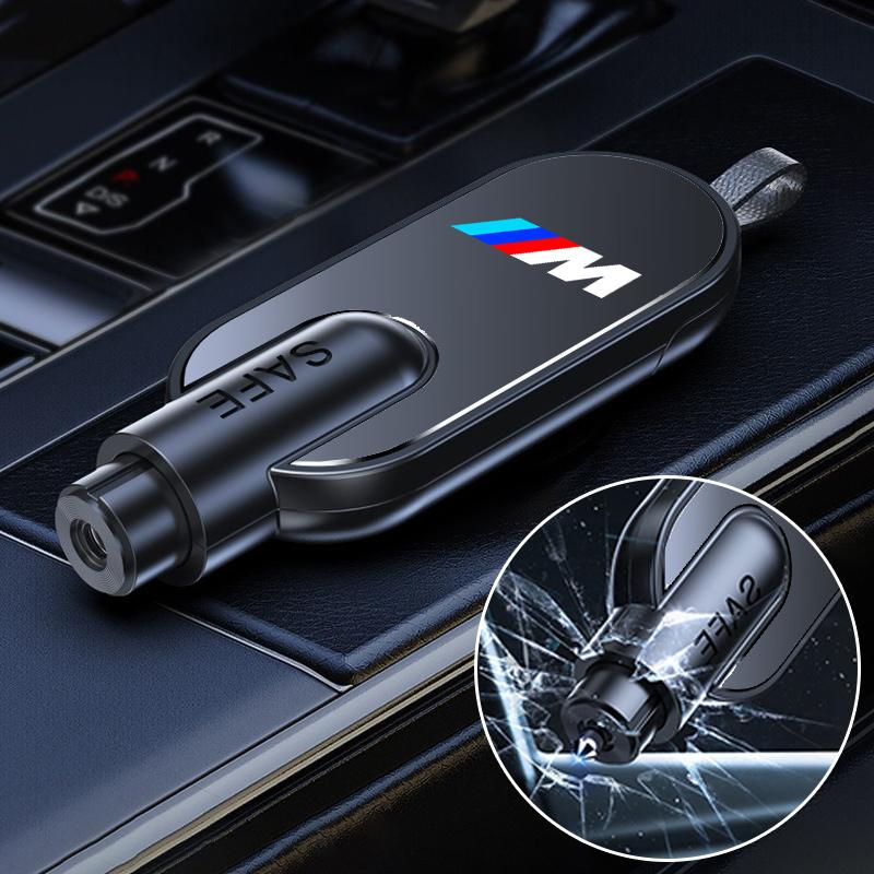 Stickers Car Safety Hammer Car Window Breaker Seat Belt Cutter Accessories For BMW M E30 E39 E46 E90 E93 E60 F10 M5 M6 M7 X4 X5 SX3G