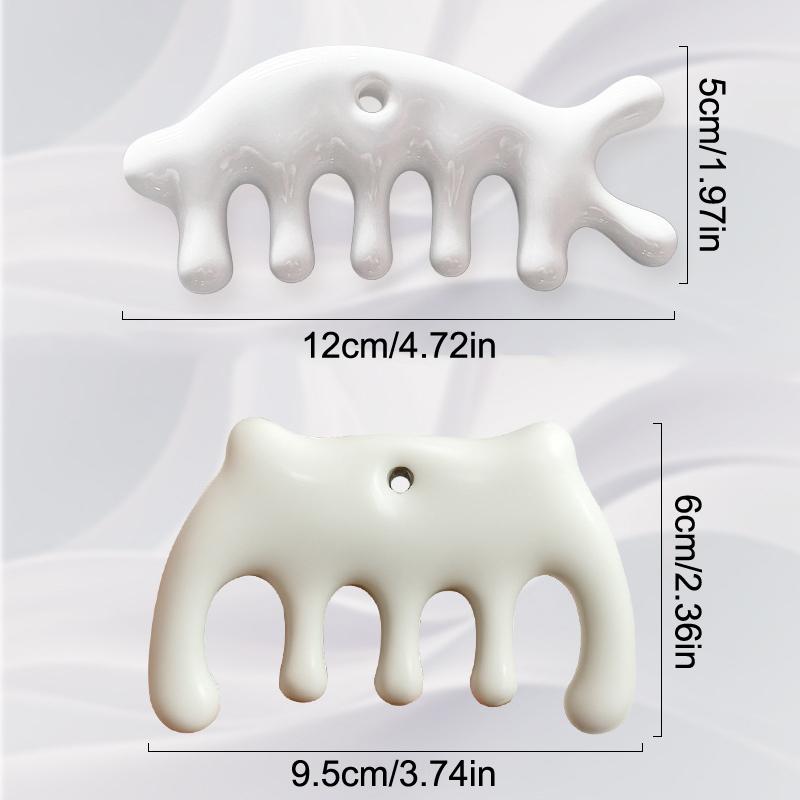 Ceramics Head Massage Comb Relaxing Five Seven Tooth Comb Dolphin Shape Comb Scraping Massager Meridian Comb Body Massage Tool
