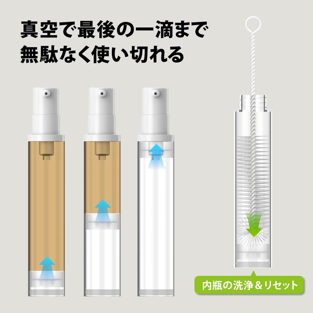 VOGOGE Reise-Hautpflegeflasche zum Nachfüllen und Serum im Vakuumkolben-Design sorgt für Über-Weiße Flasche, 3-in-1 Reise, Lotion, Emulsion, Eins, 99% Verwendung,