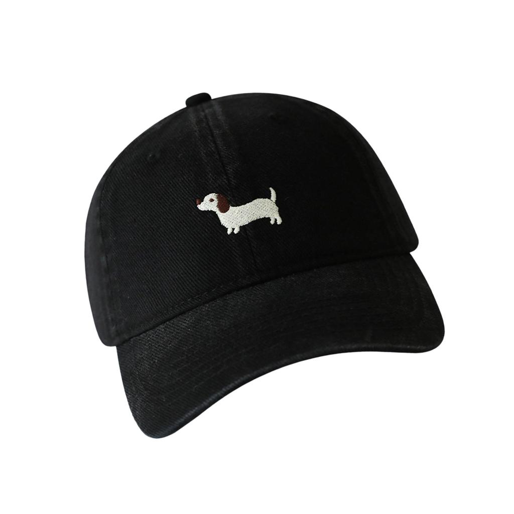 Cartoon Puppy Stitched Cotton Hat Lightweight Adjustable Closure Unisex Fashion Headwear 6 Colors