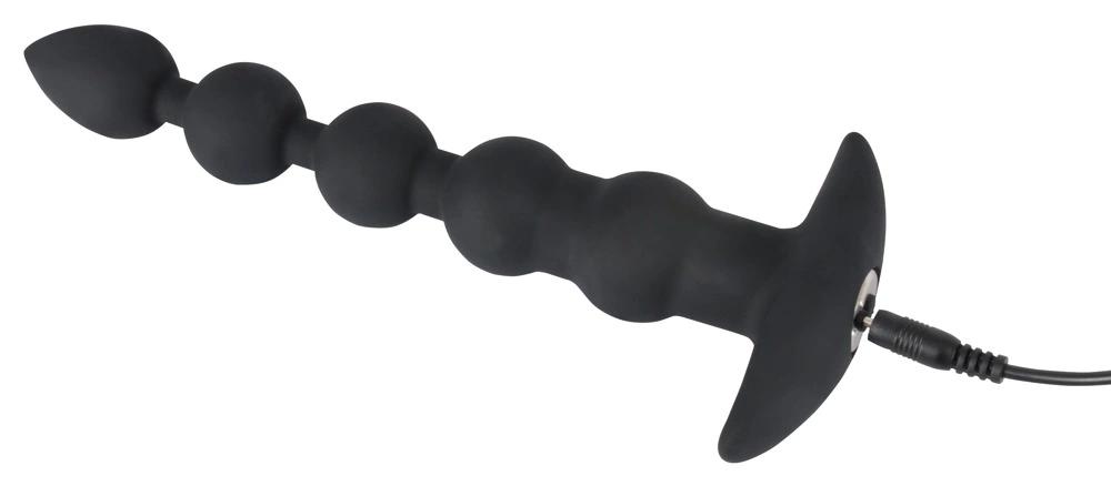 Vibrating Butt Plug Beads - Black Velvets