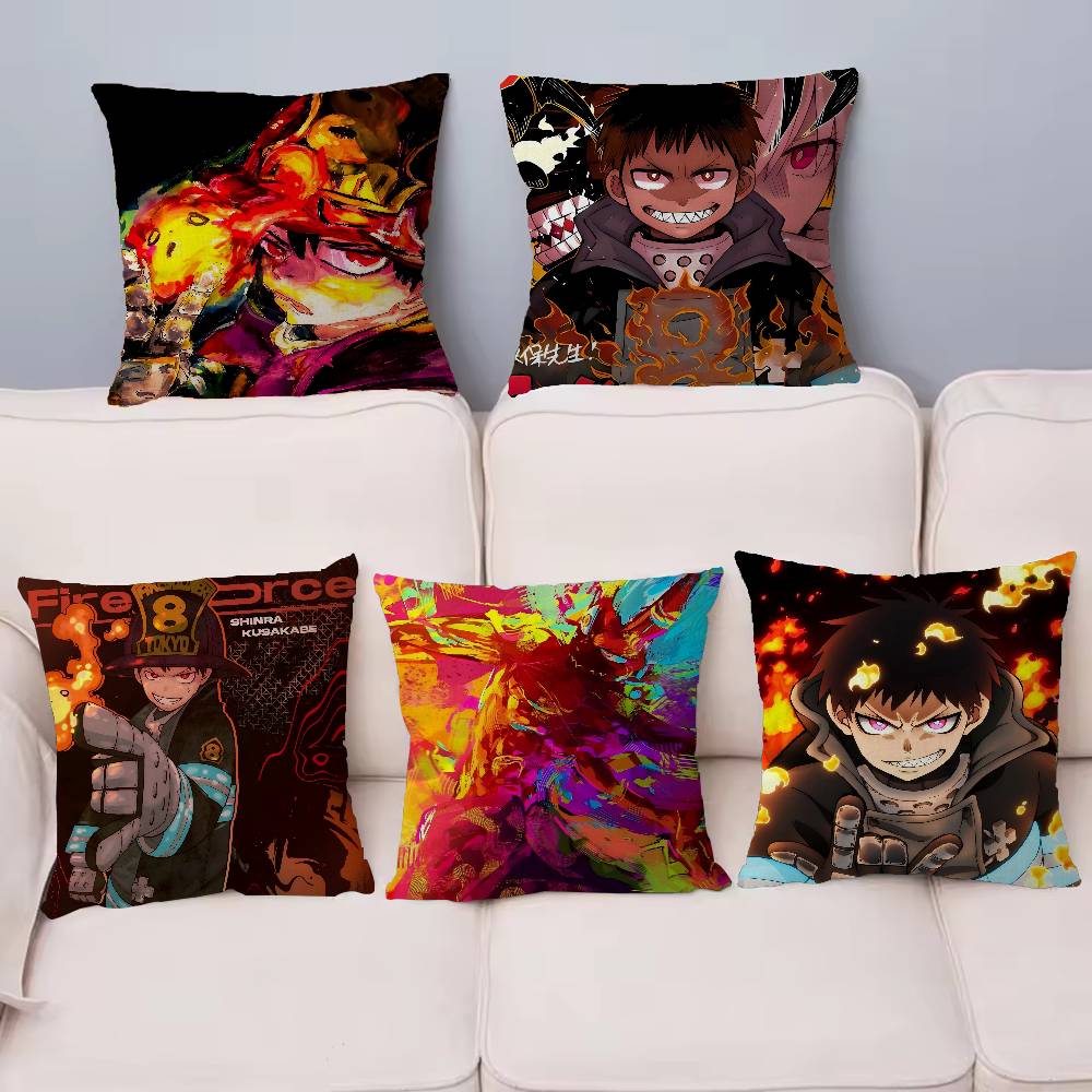 Fire Force Cartoon Pillow Gift Home Office Decoration Bedroom Sofa Car Cushion Cover case x