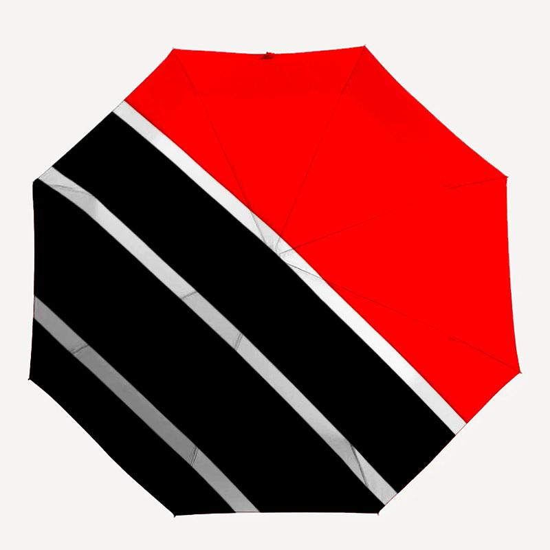 

1pc Circle Red Black Automatic Open/Close Umbrella - Compact Travel Umbrella with 8-Rib Durable Frame, Lightweight & Portable Design z51