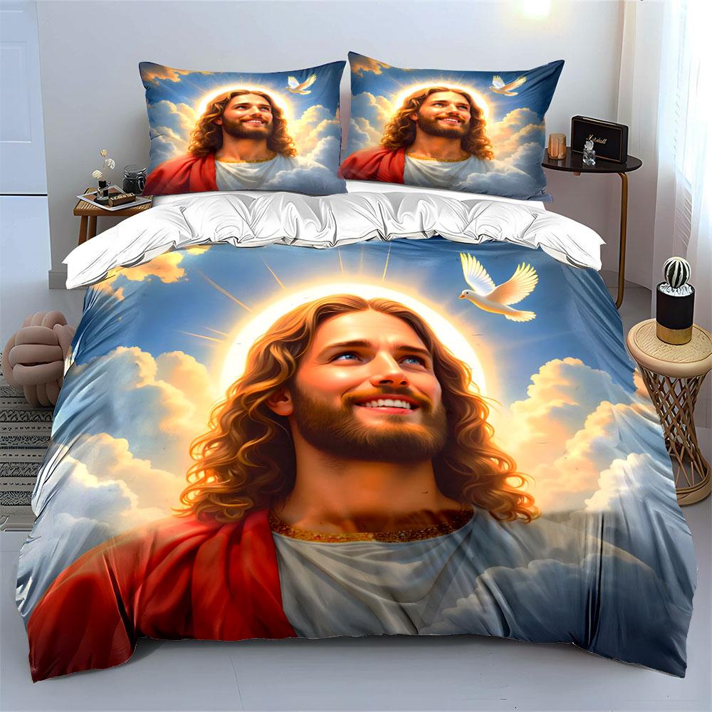 Spiritual Themed Three-Piece Decor Set Exquisite Three-Piece Bedding Set Gift For Kids And Adults