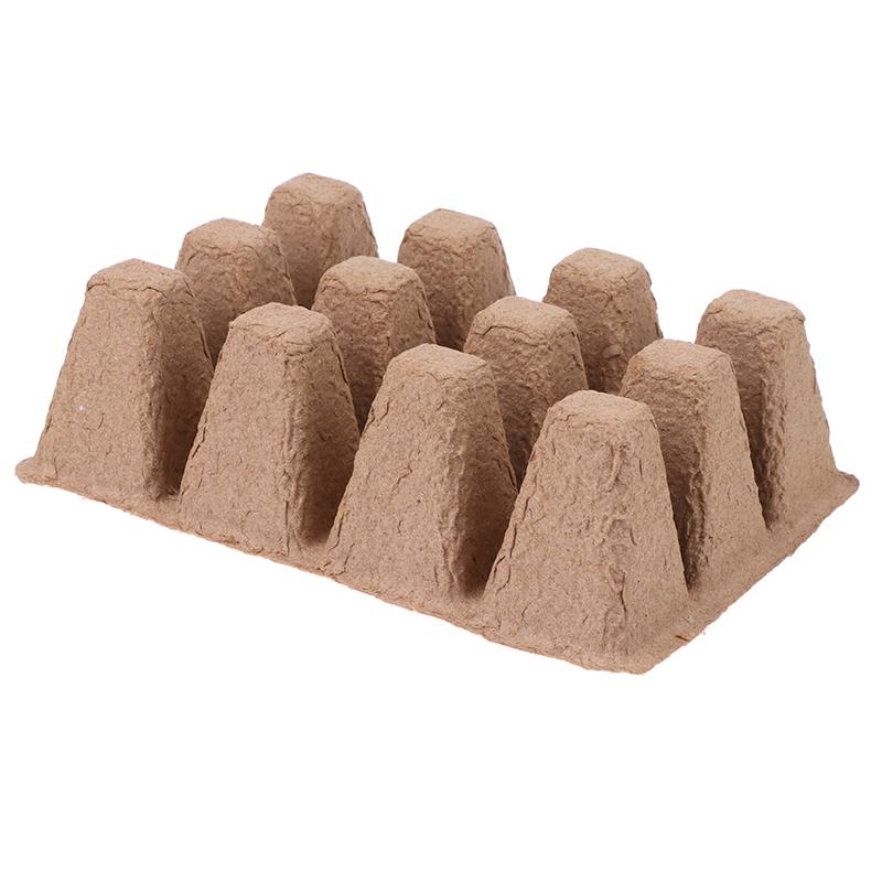 5 bucăți tavă de pepinieră cu 12 găuri, pulpă biodegradabilă pentru grădinărit, tavă de semănat, plantator de semințe, instrumente pentru sistem de creștere hidroponică