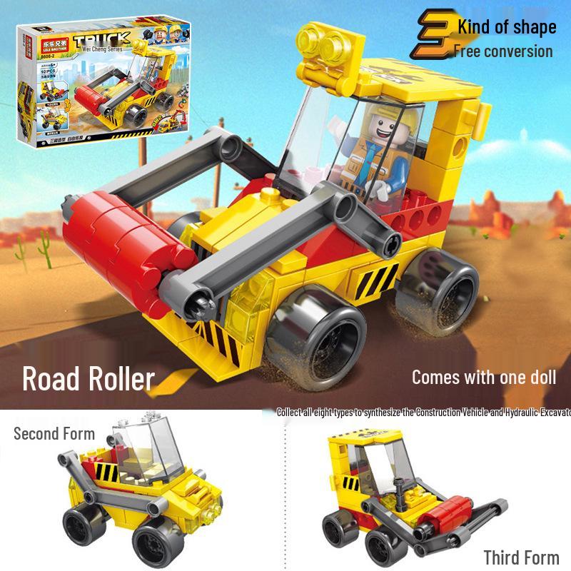 6-in-1 Kids' Building Block Set: Train, Robot, Tank, Police - Compatible Blocks for Boys & Girls