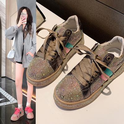 Breathable Platform Sneakers Designer Casual Shoes Luxury Rhinestone Fashion Women's Flat Vulcanized Shoes  De Mujer