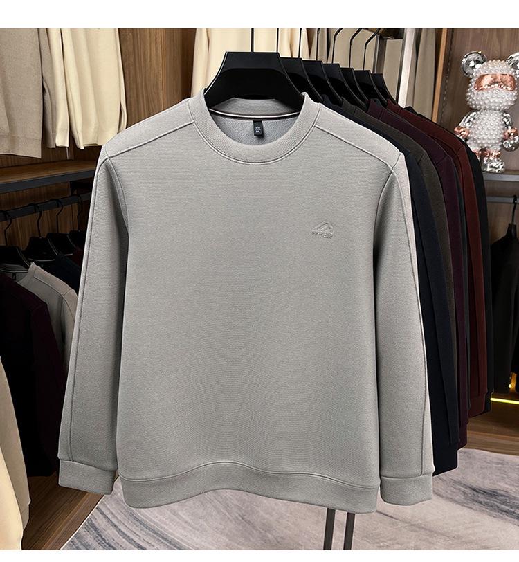 Men's Plus Velvet Thickened Round Neck Sweatshirt - Warm Winter Casual Wear