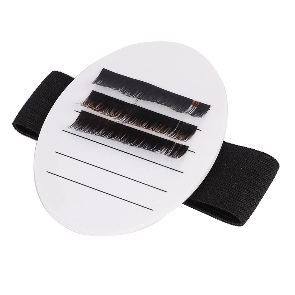 Professionelle Acryl Handheld Falsche Wimpern Platte Palette Wimpernverlängerungshalter Weiß mit Gürtel