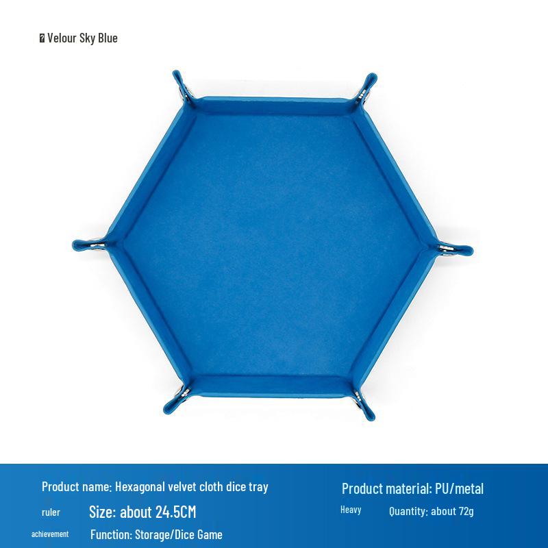 Hexagonal PU Dice Tray & Storage Box for Board Games and Accessories