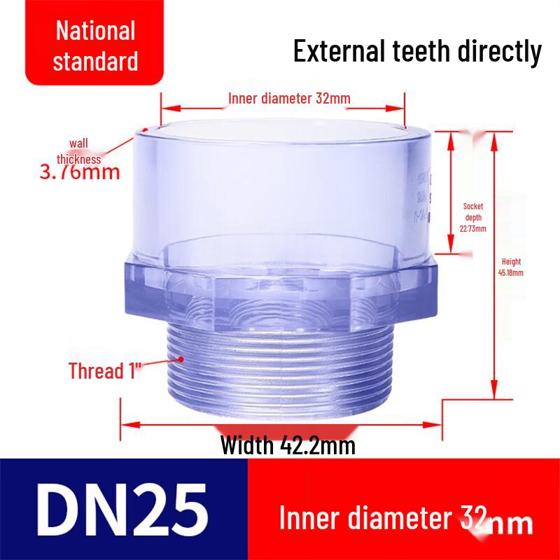 UPVC Transparent External Thread Reducing Quick Connector