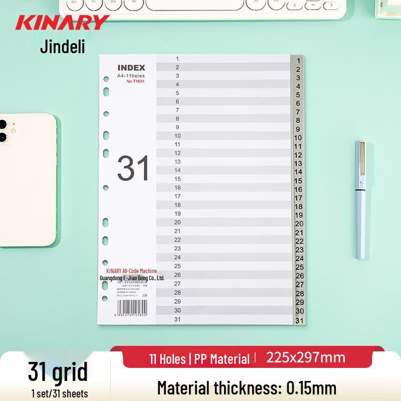 Jindeli A4 11-Hole File Folder Dividers