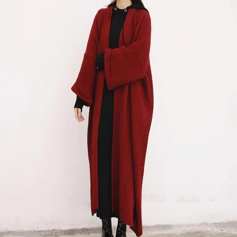 Autumn/winter Elegant Fashion Knitted Cardigan Long Sweater Women Coats New Loose Casual V Neck Jackets Office Long Sleeve Coats Shirt Clothing