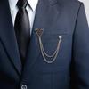 Elegant Men's Suit Pin with Delicate Chains - Stylish Rhinestone Lapel for Scarf or Tie