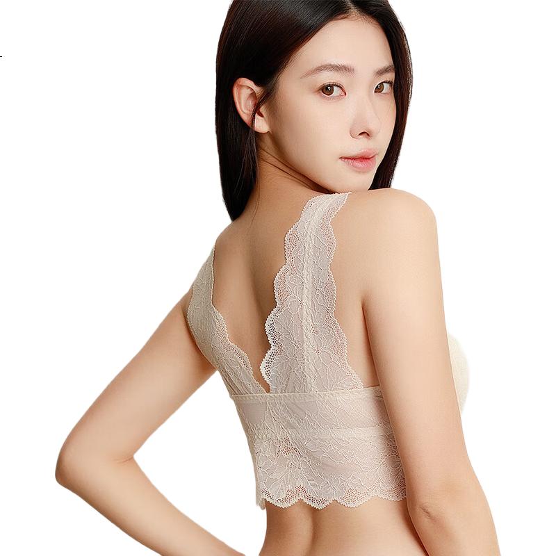 Sijie Lace Back Wireless Bra, Thin Style, Push-Up, Anti-Sagging Bra, Underwear