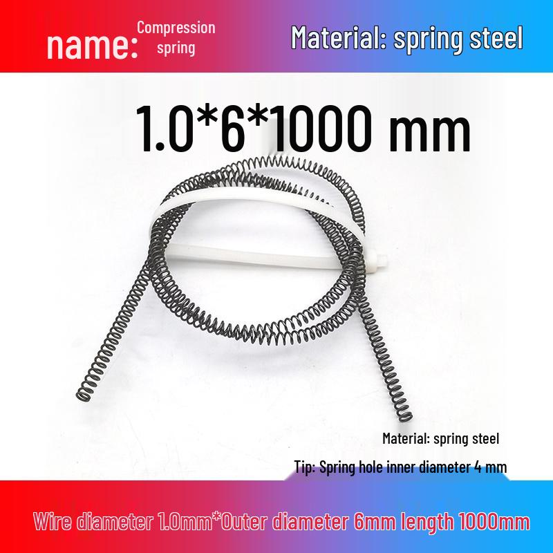 Spring Wire: 1m Long, Soft Pressure, Manganese Steel, 0.3-4.5mm Diameter, Yellow Compression Return.