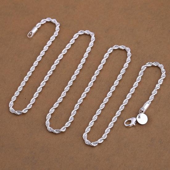 Unisex Fashion 18-30 Inch Necklace Twisted Chain Pendant Jewelry Gift for Dating