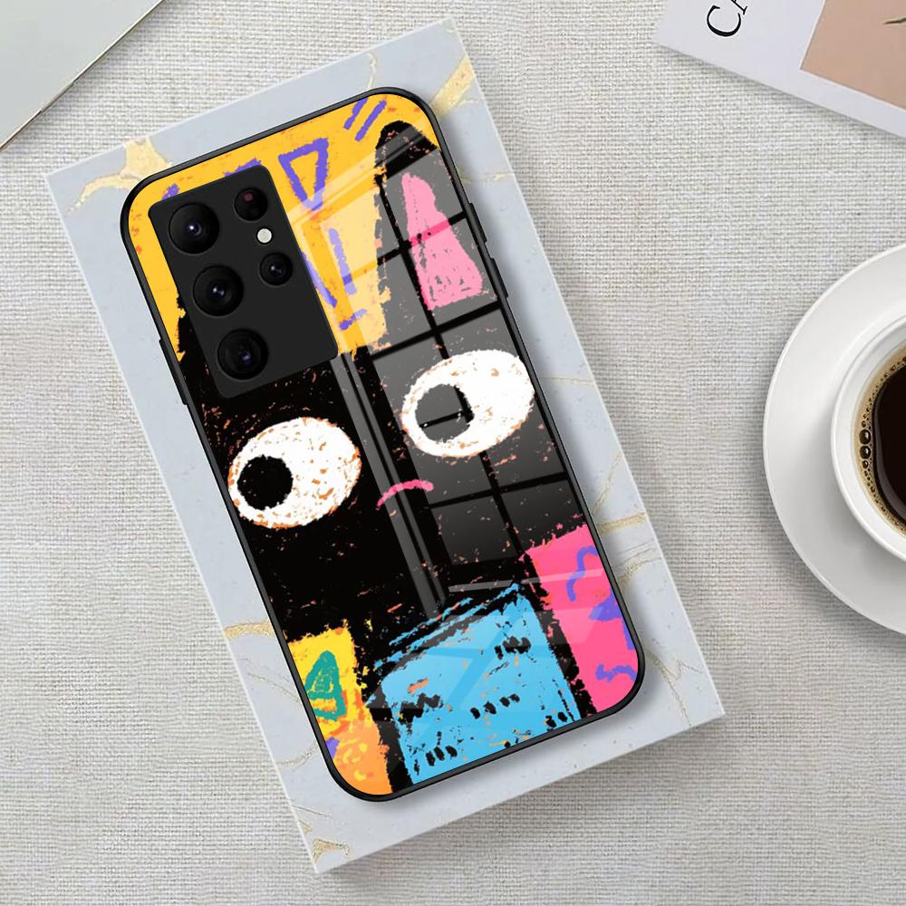 

Cats Gathering Crayon Phone Case For Samsung S25 Edge Ultra 23 22 21 20 Ultra Plus S24 Fe A54 53 25 Glass Cover Samsung A25